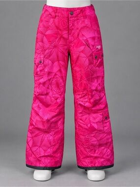 Deep Pink Floral designer ORAGE Snow Ski Girls Pants sz 12 L